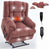 Chenille Dual Motor Power Lift Recliner Chair, 350 LBS Capacity, Infinite Position, Massage & Lumbar Heating, Electric Recliner with Remote Control - 4 of 4