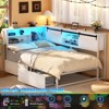 Aheaplus Rebersible Daybed with Bookcase and Drawer, Corner Bed Frame with Sliding Door, White - 2 of 4
