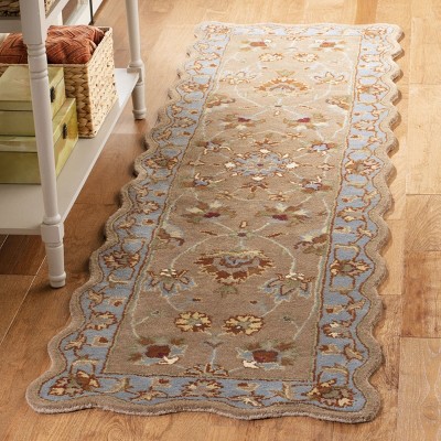 Heritage Beige and Blue Hand-Tufted Wool Area Rug