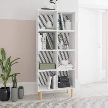 60.23" Essex 8 Shelf Double Bookcase White/Zebra - Manhattan Comfort