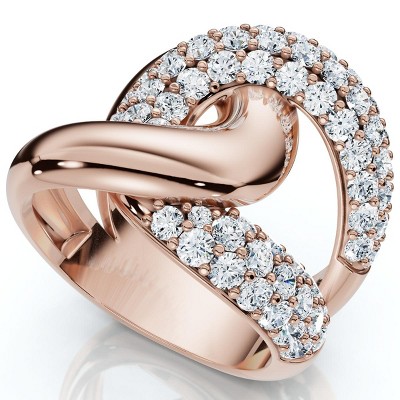 Pompeii3 2Ct Interlocked Brittany Diamond Ring 10k Gold Lab Created Right Hand Band