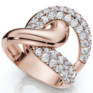 Pompeii3 2Ct Interlocked Brittany Diamond Ring 10k Gold Lab Created Right Hand Band - 1 of 4
