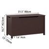 VYNXARIA Kids Wooden Toy Box Storage with Safety Hinged Lid for Ages 2+ (Coffee) - 4 of 4