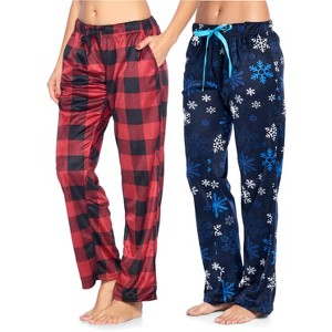 Ashford & Brooks Women's Plush Mink Fleece Pajama Sleep Pants 2 Pack - 1 of 1