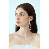 Vintage Rectangle Teardrop Chandelier Earrings, Art Deco Wedding Austrian Crystal Drop Dangle Earrings for Women Party Prom - 2 of 4