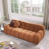 NicBex 87.4 Inch Boucle Upholstered Couch,3-Seater Sofa with 2 Round Pillows for Living Room,Office,Apartment,Brown - 2 of 4