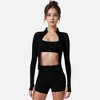 Anna-Kaci Active Women's Long Sleeve Fitted Zip-Up Jacket with High Collar and Thumbhole Cuffs - 2 of 4