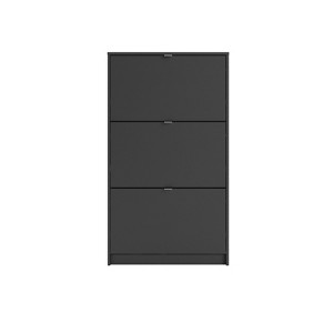 HomeStock Drawer Shoe Cabinet, Black Matte - 1 of 4