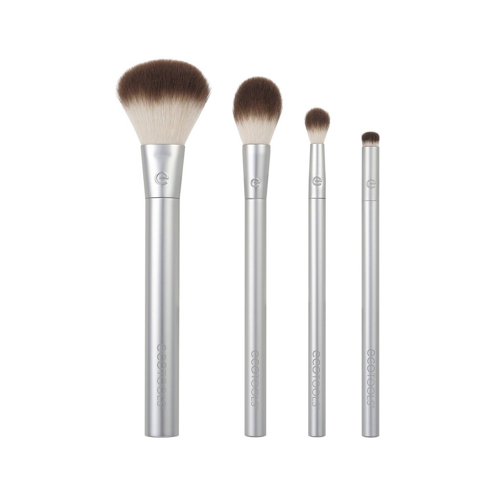 Photos - Foundation & Concealer EcoTools Precious Metals Cheek and Eye Highlight Brush Set - 4pc 