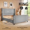 Bed Frame with 58" Tall Headboard,Silver Plating Trim,Velvet Upholstered - 3 of 4