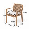 Outdoor Dining Chairs Set of 2,Acacia Wood Patio Chairs with Waterproof Cushions,Slatted Backrest Dining Chairs for Garden-Coolbibila - 4 of 4