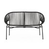 Okak Industrial PP Rattan Patio Loveseat Iron 2-Seater Accent Chair,Modern Outdoor Lounge Chair for Porch,Backyard&Garden,Patio Furniture Seating - 2 of 4