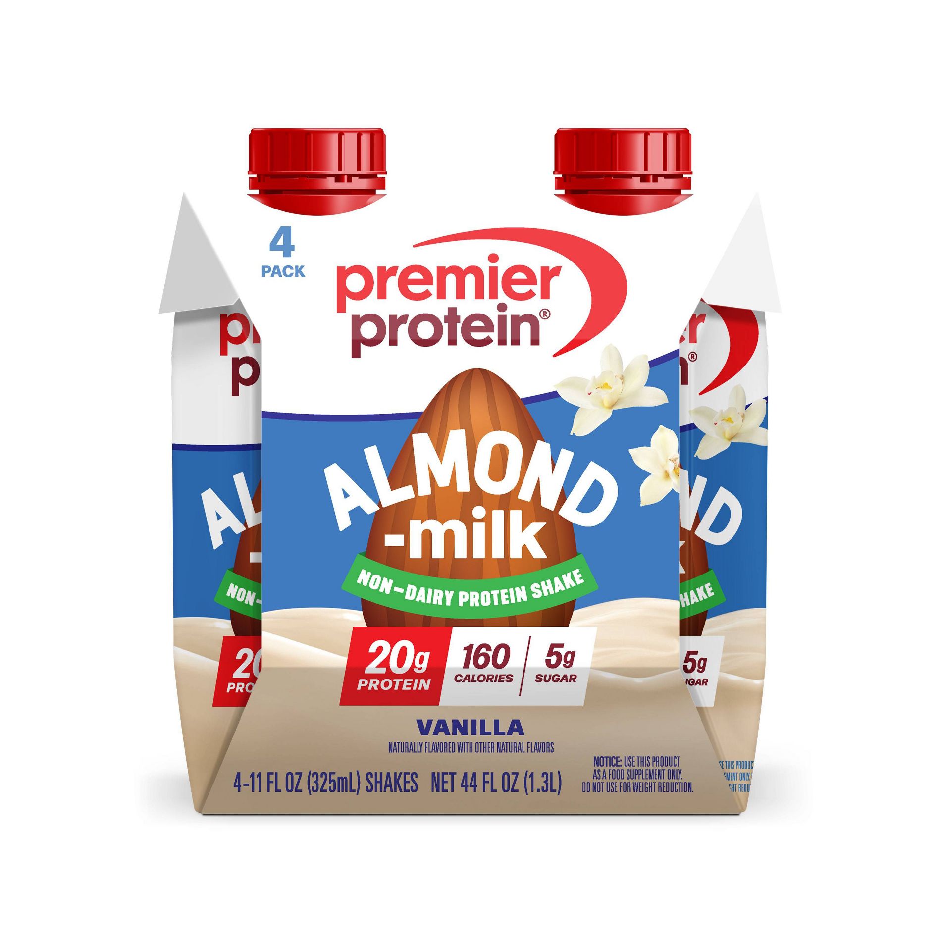 Premier Protein Almond Milk Shake - Vanilla - 11 fl oz/4pk