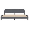 vidaXL Bed Frame with Headboard Platform Foundation Bedroom Furniture Velvet - Dark Gray King - 3 of 4