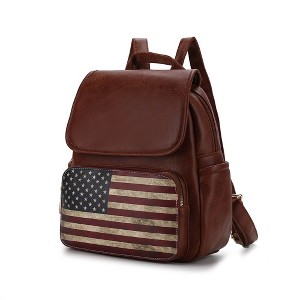 MKF Collection Regina Printed Flag Vegan Leather Women’s Backpack by Mia K - 1 of 4