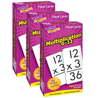 Trend Multiplication 0-12 Skill Drill Flash Cards, Pack of 3