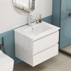 Gulches 24 in 1 Sink All-in-One Vanity Glossy White Bath Vanity with White Ceramic Top Soft Close Handle-Free - 4 of 4