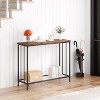 31" Sofa Table Behind Couch, Narrow Entryway Table, Farmhouse Dining Table with Metal Frame, Industrial Console Table for Entryway - 3 of 4