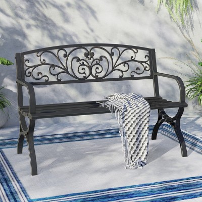 Captiva Designs Two Seat Cast Steel Garden Bench