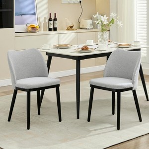 Velvet Dining Chairs, Upholstered Side Chairs with Padded Seat,Wood Legs,Modern Dining Chairs for Kitchen,Living Room - 1 of 4