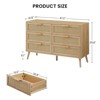 XIYUYEU Bedroom Dresser with 6/8 Rattan Drawers,Wood Chest of Drawers for Kids Room,Living Room,Entry and Hallway,Natural - 3 of 4