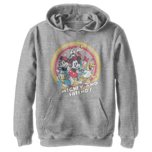 Boy's Disney Mickey & Friends Retro Group Circle Pull Over Hoodie - 1 of 4