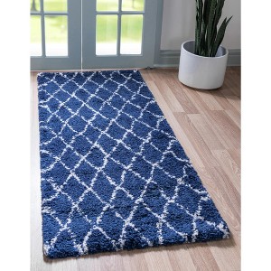 Unique Loom Rabat Shag Trellis Geometric Indoor Woven Area Rug - 1 of 4