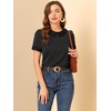 INSPIRE CHIC Women's Peter Pan Collar Keyhole Back Vintage Polka Dots Blouses - 2 of 4