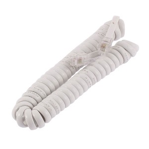 Unique Bargains Telephone Handset Receiver Cord Phone Coil Cable 4P4C White - 1 of 3