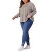 Agnes Orinda Women's Plus Size Pleated Crew Neck Long Sleeve Dressy Casual Trendy Blouses - image 3 of 4