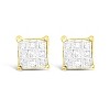 Haus of Brilliance 10K Yellow Gold Princess-cut Composite 18-stone Diamond Earrings - 2 of 4