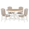 Whisen Retro Style Dining Table Set with Extendable Table and 4 Upholstered Chairs - 4 of 4