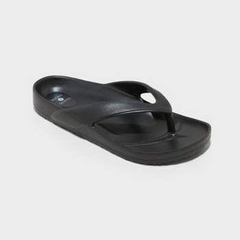 Women's Neida Eva Two Band Footbed Slide Sandals - Shade & Shore™ Black ...