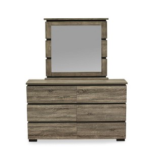East West Furniture, East West Furniture Savona Dresser and Mirror in Antique Gray Finish - 1 of 1