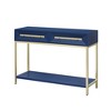 VYNXARIA Entryway Table, Console Table with Two Drawers, Retro Hallway Table with Striking Geometric Design for Entryway and Living Room (Navy) - 4 of 4