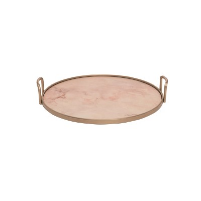  Transpac Metal 17 in. Gold Valentines Day Serving Tray with Handles 