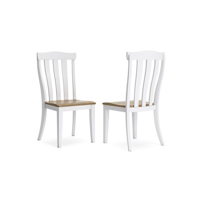 Signature Design by Ashley Ashbryn Dining Chair, Set of 2, White/Natural