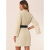 INSPIRE CHIC Women's Elegant Slit Sleeve Belted Double Breasted Work Office Blazer Dresses - 4 of 4