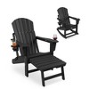 Folding Adirondack Rocking Chair With Footrest, Adirondack Rocking Chair Outdoor With Retractable Ottoman and Cup Holder, Rocking Adirondack Chairs - 3 of 4