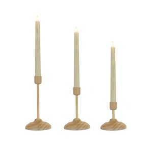 HGTV Flameless Heritage Candle Set Natural Base - National Tree Company - 1 of 4