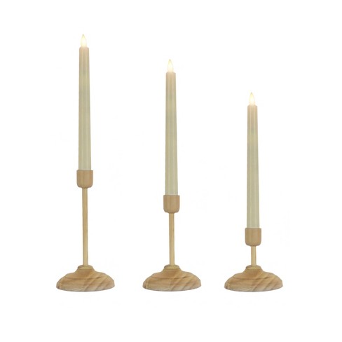 HGTV Flameless Heritage Candle Set Natural Base - National Tree Company - image 1 of 4