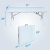Camping Table 6FT Picnic Folding Table Free Assembly Durable Foldable Indoor Outdoor Plastic Utility Desk with Carrying Handle, White - 3 of 4