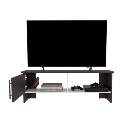 FONTOI Wide TV Stand for TV up to 54" with Storage Shelves&Cabinet, Entertainment Center for Living Room, Multicolor, 47.4"*16.6"*12.2"