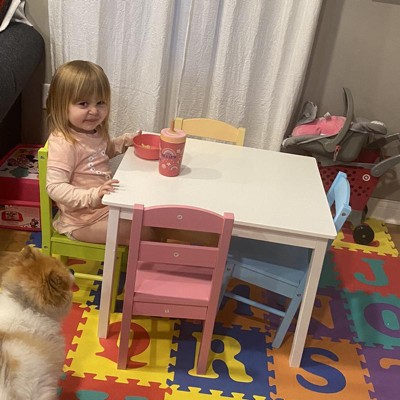 Juego 5 Piezas de Mesa y Sillas para Niños Mesa de Actividades con 4 Sillas  Muebles Infantiles para Hogar Multicolor - Costway