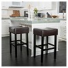 Set of 2 Portman Barstool - Christopher Knight Home: Upholstered, Rubberwood Frame, 30" Height - 2 of 4