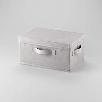 Fabric Shoe Bin with Lid Light Gray - Brightroom™