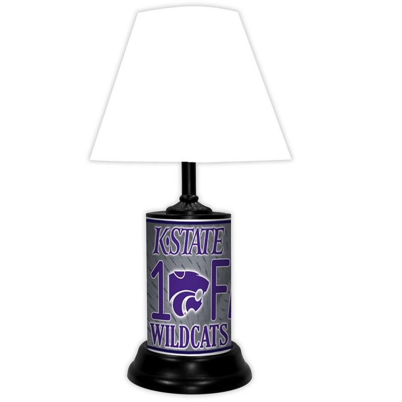 NCAA 18-inch Desk/Table Lamp with Shade, #1 Fan with Team Logo, Kansas State Wildcats, 1 of 4