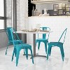 Flash Furniture Commercial Grade 4 Pack Distressed Metal Indoor-Outdoor Stackable Chair - 2 of 4