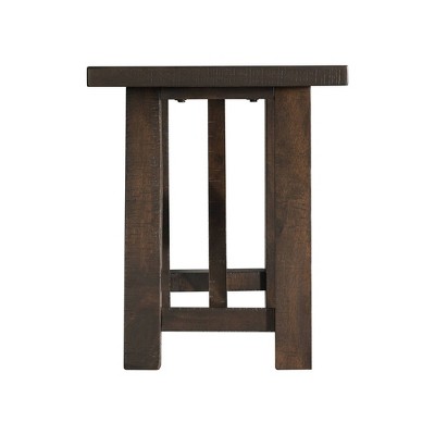 Rustic Gray 40" Trestle Base Solid Wood Dining Bench