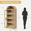 72" Tall Arched Farmhouse Bookcase with Doors, Wooden Display Cabinet with Storage Shelves - 3 of 4